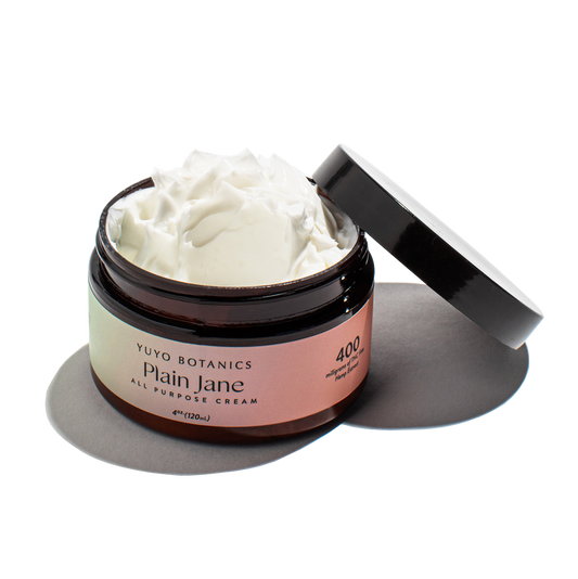 Yuyo Botanics All Purpose Plain Jane Topical Cream for body and face with 400 mg CBD and apricot oil, CBD beauty products